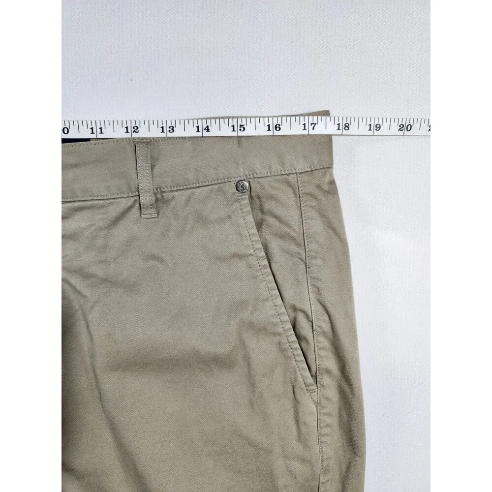 Psycho Bunny Khaki Chino Shorts Mens 33 Cotton Blend Flat Front Logo PreppyPunk - Picture 8 of 10